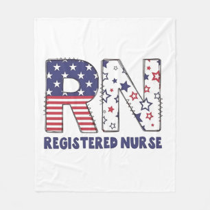 RN Registered Nurse 4th of July Subtle American Fleece Blanket