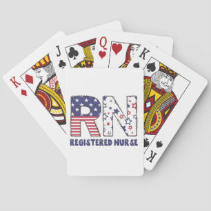 RN Registered Nurse 4th of July Subtle American Poker Cards