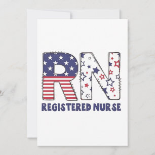 RN Registered Nurse 4th of July Subtle American Thank You Card