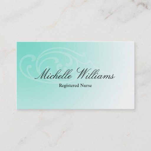 Customizable RN Registered Nurse Aqua Business Cards