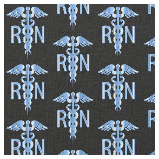 RN Registered Nurse - Blue Pattern Fabric