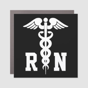 RN Registered Nurse Caduceus Medical Symbol Car Magnet