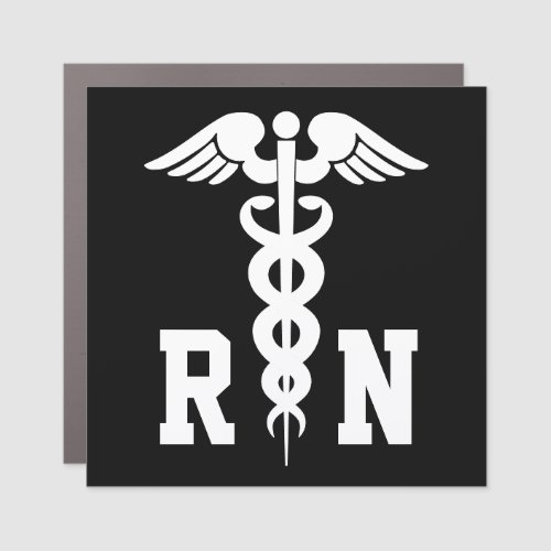 RN Registered Nurse Caduceus Medical Symbol Car Magnet