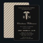 RN Registered Nurse Caduceus Minimalist Graduation Invitation<br><div class="desc">RN Registered Nurse Caduceus Minimalist Nursing School Graduation Invitations!</div>