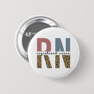 RN Registered Nurse Cheetah Print Nurse Graduation Button