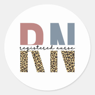 RN Registered Nurse Cheetah Print Nurse Graduation Classic Round Sticker
