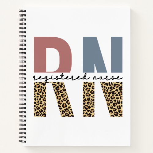 RN Registered Nurse Cheetah Print Nurse Graduation Notebook