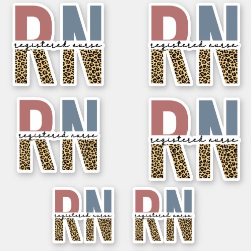 RN Registered Nurse Cheetah Print Nurse Graduation Sticker