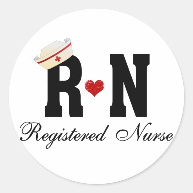 RN Registered Nurse Classic Round Sticker (Front)