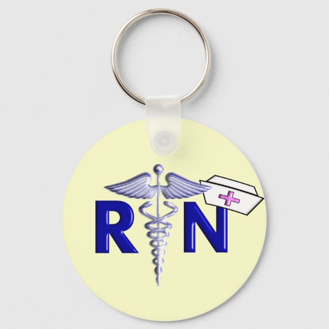 RN (Registered Nurse) Gifts-Embossed Style Keychain (Front)