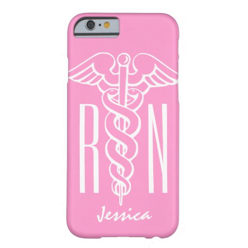 RN Registered Nurse iPhone 6 case  Pink caduceus