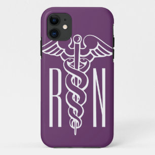 RN Registered Nurse iPhone case   caduceus symbol