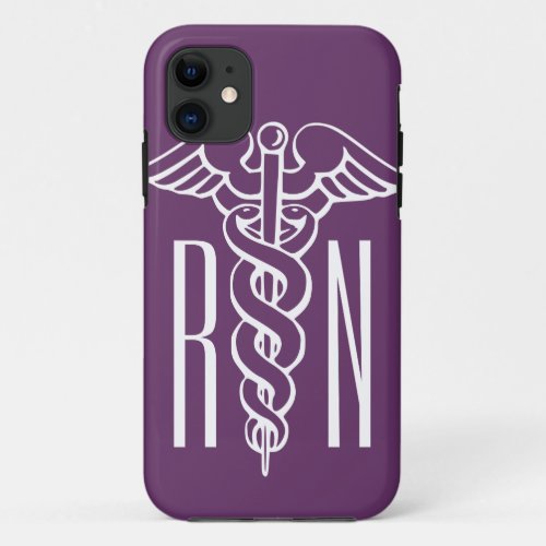 RN Registered Nurse iPhone case  caduceus symbol