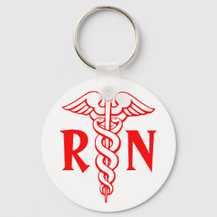 RN Registered Nurse Keychain with caduceus symbol