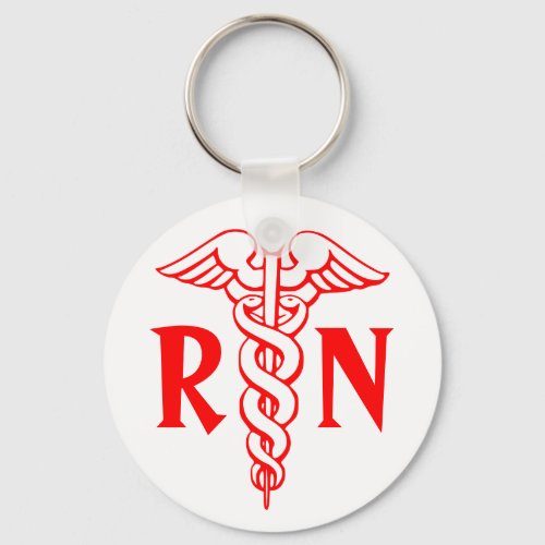 RN Registered Nurse Keychain with caduceus symbol