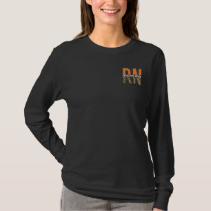 RN Registered Nurse Leopard Typography T-Shirt