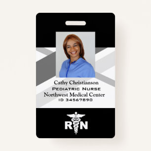 RN Registered Nurse Name Badge Scanner Code