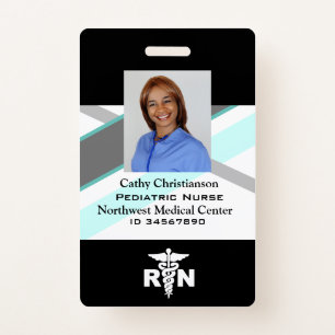 RN Registered Nurse Name Badge Scanner Code