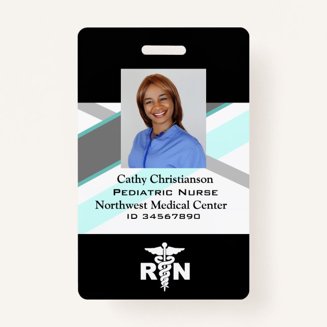RN Registered Nurse Name Badge Scanner Code (Front)