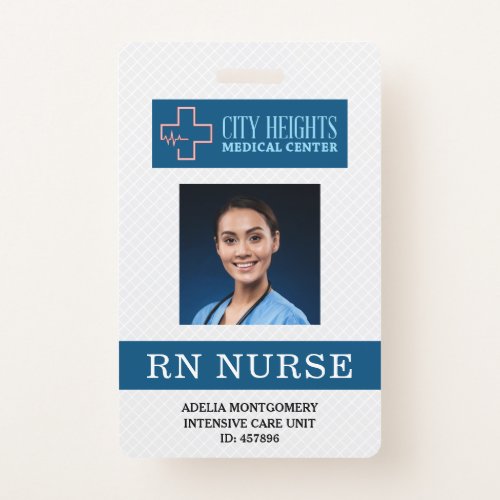RN Registered Nurse Name Photo ID Hospital Logo Badge