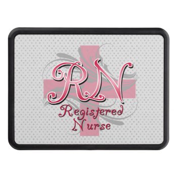 Rn Registered Nurse  Pink Cross Swirls Trailer Hitch Cover by NurseGifts at Zazzle