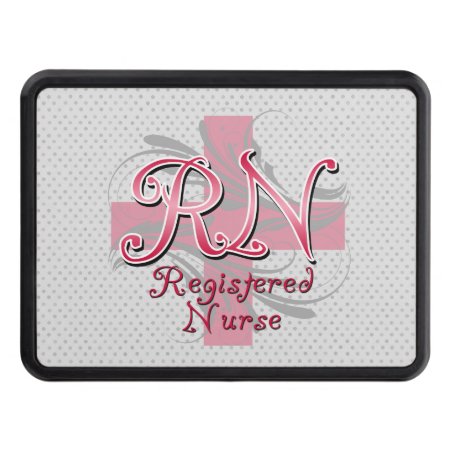 Rn Registered Nurse, Pink Cross Swirls Trailer Hitch Cover
