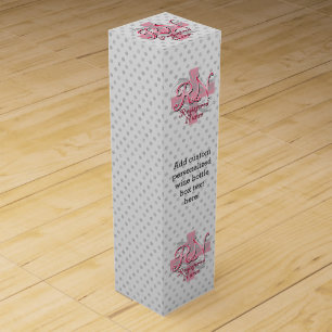 RN Registered Nurse, Pink Cross Swirls Wine Gift Box