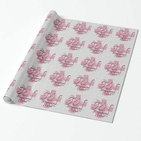 Rn Registered Nurse, Pink Cross Swirls Wrapping Paper