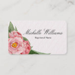 Rn Registered Nurse Pink Peony Business Card at Zazzle