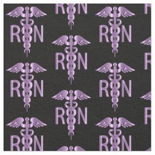 RN Registered Nurse - Purple Pattern Fabric