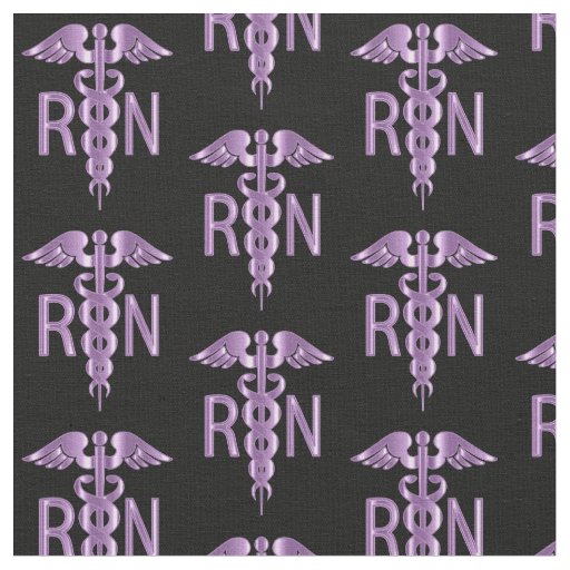 RN Registered Nurse - Purple Pattern Fabric