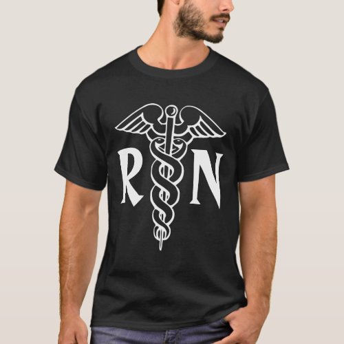 RN Registered nurse t shirt with caduceus symbol