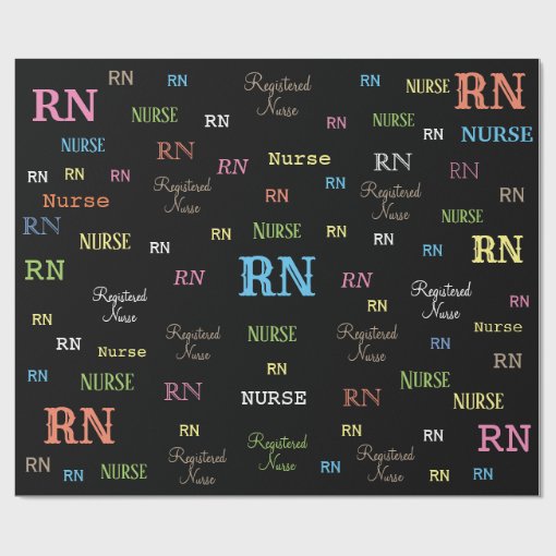 RN (REGISTERED NURSE) wrapping paper Zazzle