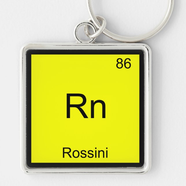 Rn - Rossini Funny Chemistry Element Symbol Tee Keychain (Front)