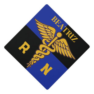 RN Royal Blue/Black Graduation Cap Topper