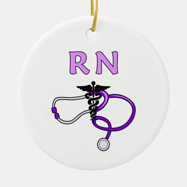 RN Stethoscope Ceramic Ornament (Front)