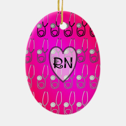 RN Stethoscope Design Ceramic Ornament