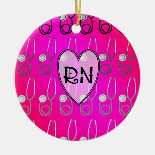 RN Stethoscope Design Ceramic Ornament