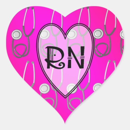 RN Stethoscope Design Heart Sticker