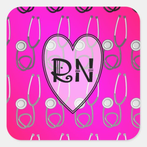 RN Stethoscope Design Square Sticker