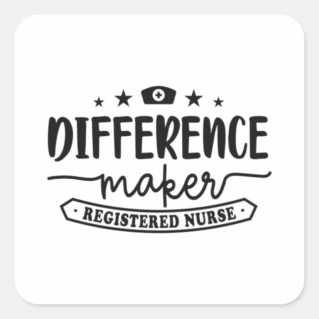 RN svg, Registered Nurse svg, difference Square Sticker (Front)