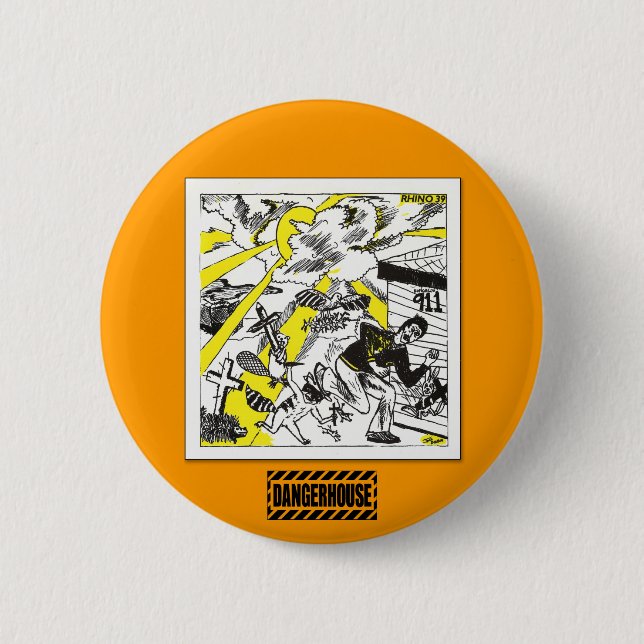 Rnd. Button Rhino 39 Dangerhouse (Front)