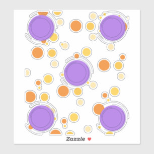 ro Polka Dot Pattern Purple Orange Gold Geometric Sticker
