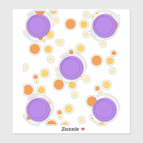 ro Polka Dot Pattern Purple Orange Gold Geometric  Sticker