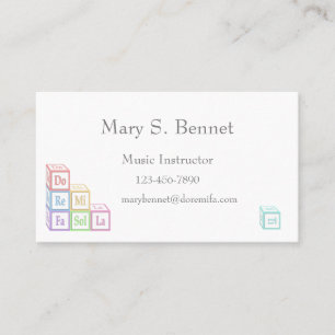 "Ro Re Mi" Musical Baby Blocks Teacher & Childcare Business Card