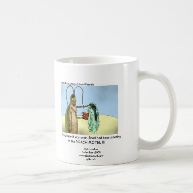 Roach Motel Funny Cartoon Coffee Mug (Right)