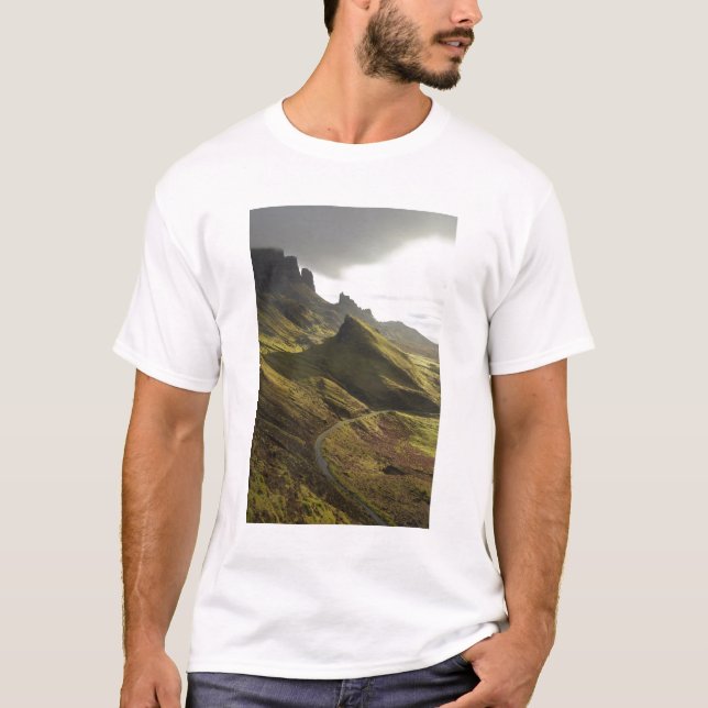 Road ascending The Quiraing, Isle of Skye, T-Shirt (Front)