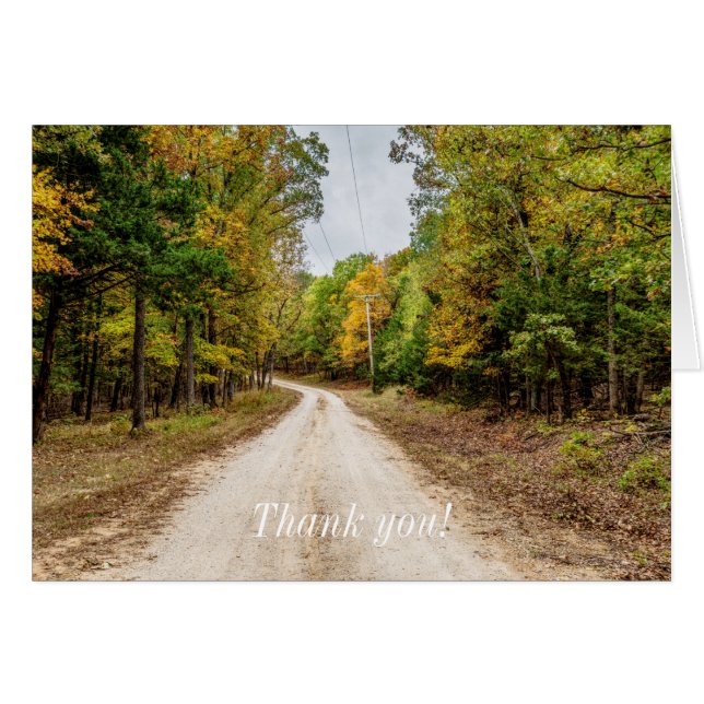 Road At Seasons Change Thank You Cards (Front Horizontal)