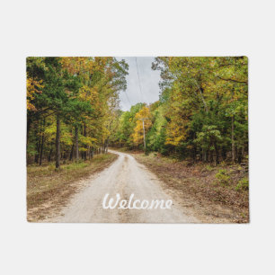 Road At Seasons Change Welcome Doormat
