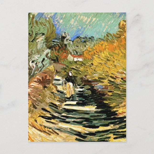 Road at St Remy with Figure by Vincent van Gogh Postcard (Front)